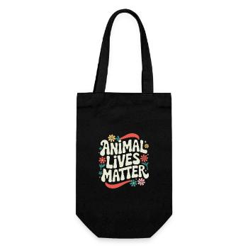 Vegetarisch Vegan Veggie Vegetarier - Geschenkbeutel für Flaschen - Schwarz - Vorne