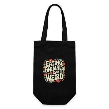 Vegetarian Vegan Veggie Vegetarian - Gift Bag for Bottles - black - Front