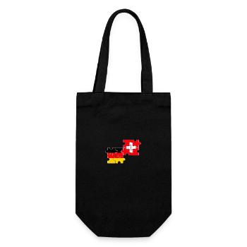 Schweiz Deutschland Flagge Deutsch Schweizer - Geschenkbeutel für Flaschen - Schwarz - Vorne