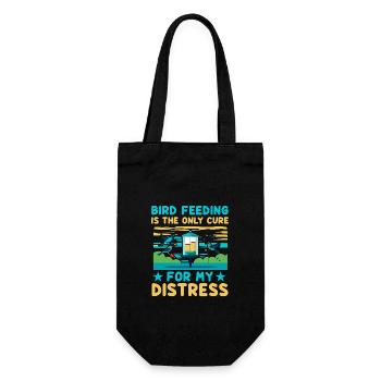 Bird feeding is the only cure for my distress - Gift Bag for Bottles - black - Front