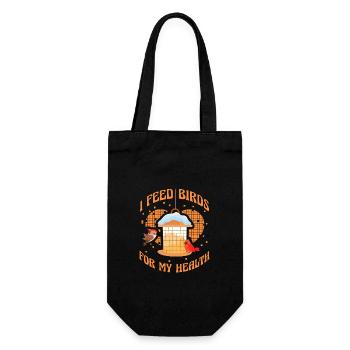 I feed Birds for my Health - Gift Bag for Bottles - black - Front