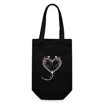 Easter Bunny Nurse - Gift Bag for Bottles - black - Front