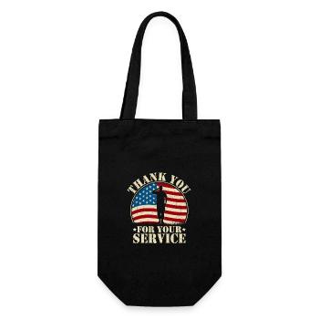 Thank you for your service - Gift Bag for Bottles - black - Front