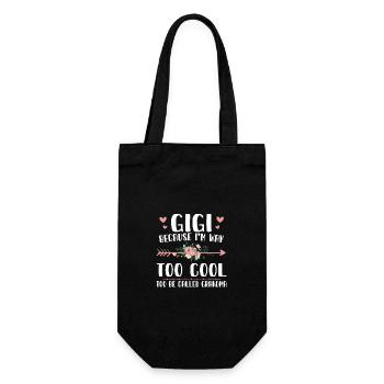 Gigi Because I m Way Too Cool To Be Called Grandma - Gift Bag for Bottles - black - Front