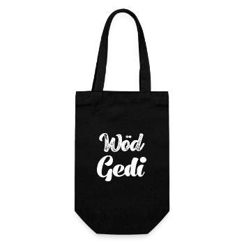 Wöd Gedi Bester Gedi sein Patenonkel fragen Taufe - Geschenkbeutel für Flaschen - Schwarz - Vorne