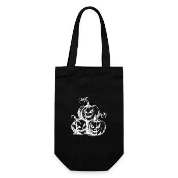 Pumpkins evil grimace - Gift Bag for Bottles - black - Front
