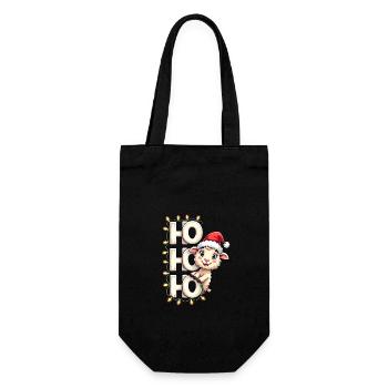 ho ho ho - schaf spruch - Weihnachtshemd - Geschenkbeutel für Flaschen - Schwarz - Vorne