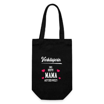 Verkäuferin Beste Mama Muttertag Geburtstag Mutter - Geschenkbeutel für Flaschen - Schwarz - Vorne