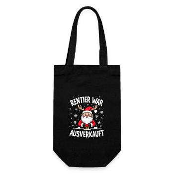 Rentier war ausverkauft weihnachtsmann - Geschenkbeutel für Flaschen - Schwarz - Vorne