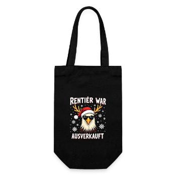 Rentier war ausverkauft Adler - Geschenkbeutel für Flaschen - Schwarz - Vorne