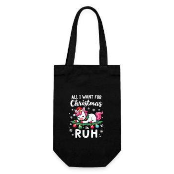 Christmas Humor - Weihnachten Shirt - Geschenkbeutel für Flaschen - Schwarz - Vorne