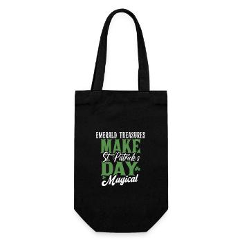 Smaragdgrüne Schätze machen den St. Patrick's Day magisch - Geschenkbeutel für Flaschen - Schwarz - Vorne