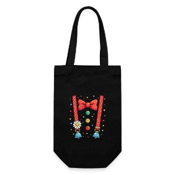 Clown Kostüm - Fasching Damen Männer - Geschenkbeutel für Flaschen - Schwarz - Vorne