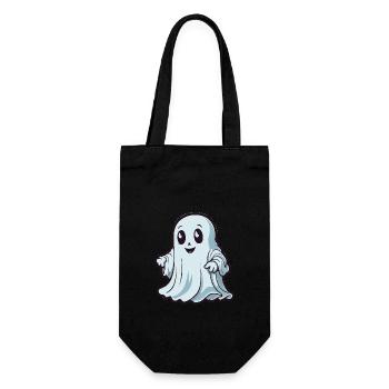 Cute Ghost - Spooky Halloween Design - Geschenkbeutel für Flaschen - Schwarz - Vorne
