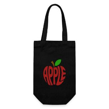 Apple - Cool Fruit Logo - Gift Bag for Bottles - black - Front