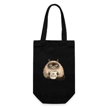 Die unbeeindruckte Katze - Geschenkbeutel für Flaschen - Schwarz - Vorne