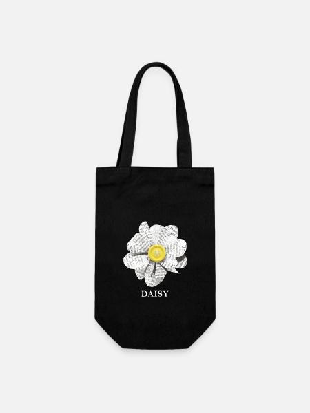 Daisy Flower - Gift Bag for Bottles - black