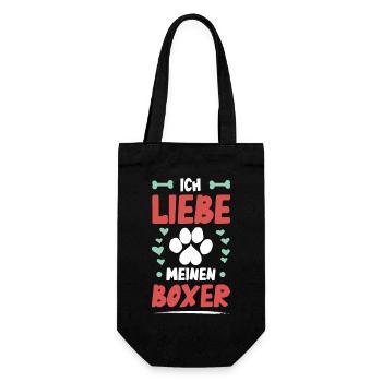 I love my boxer - Gift Bag for Bottles - black - Front