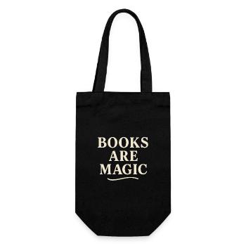 Bücher sind Magie - Geschenkbeutel für Flaschen - Schwarz - Vorne