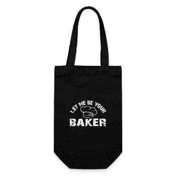 Lass mich Dein Bäcker sein mit Bäckermütze - Geschenkbeutel für Flaschen - Schwarz - Vorne