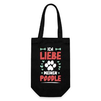 I love my poodle - Gift Bag for Bottles - black - Front