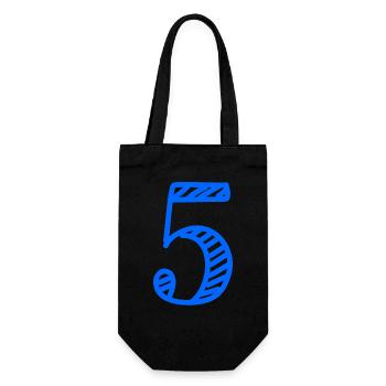 5 JAHRE. 5-jähriges JUBILÄUM. GEBURTSTAG 5 JAHRE. 5 - Geschenkbeutel für Flaschen - Schwarz - Vorne