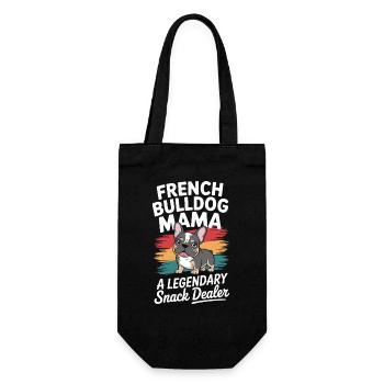 French Bulldog Mama, Legendärer Snack-Dealer - Geschenkbeutel für Flaschen - Schwarz - Vorne