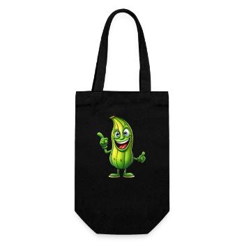 Green Alien Cucumber Man: Cosmic Snack - Gift Bag for Bottles - black - Front