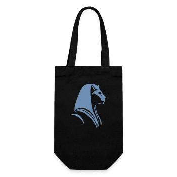 Katze Ägypten Pharao Silhouette - Geschenkbeutel für Flaschen - Schwarz - Vorne
