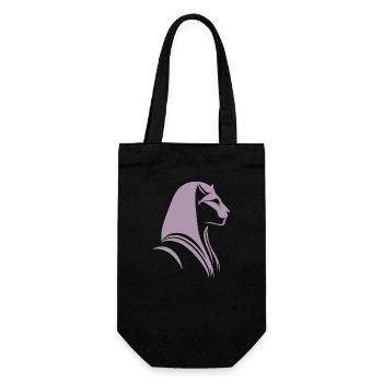 Katze Ägypten Pharao Silhouette - Geschenkbeutel für Flaschen - Schwarz - Vorne