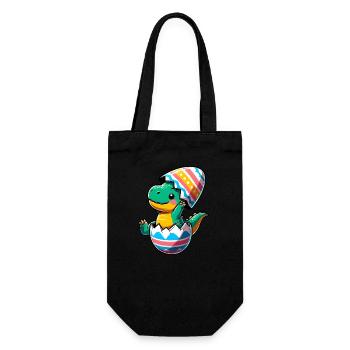 T-Rex Dino as Easter Egg, Clumsy Eggshells - Gift Bag for Bottles - black - Front