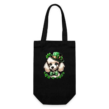 Süßer St. Patricks Day Süßer Comic Pudel - Geschenkbeutel für Flaschen - Schwarz - Vorne