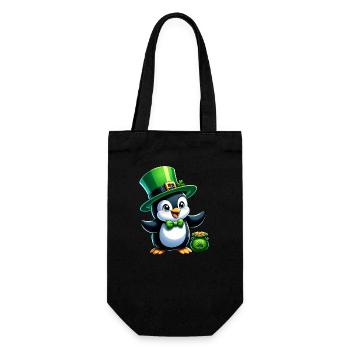 Pingouin de la Saint-Patrick : mignon - Sac à bouteille - noir - Devant