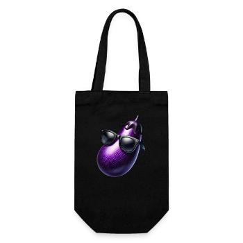 Cool eggplant with sunglasses summer fruit cool - Gift Bag for Bottles - black - Front