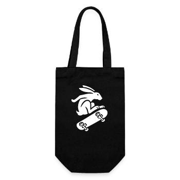 Silhouette minimaliste de lapin patineur - Sac à bouteille - noir - Devant