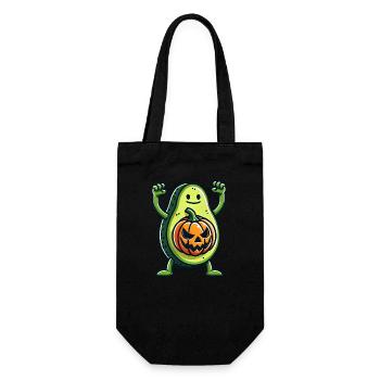 Halloween Kürbis Avocado Fusion Lustig Skurril - Geschenkbeutel für Flaschen - Schwarz - Vorne