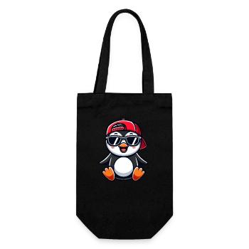 Cooler Pinguin Cartoon Sommer Sonnenbrille - Geschenkbeutel für Flaschen - Schwarz - Vorne