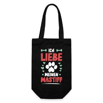 Ich liebe meinen Mastiff - Geschenkbeutel für Flaschen - Schwarz - Vorne