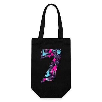 NR. 7 NUMMER 7 COOL 7. GEBURTSTAG - Geschenkbeutel für Flaschen - Schwarz - Vorne