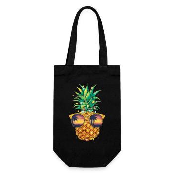 Weihnachten Ananas Sonnenbrille Frucht Tropisch - Geschenkbeutel für Flaschen - Schwarz - Vorne
