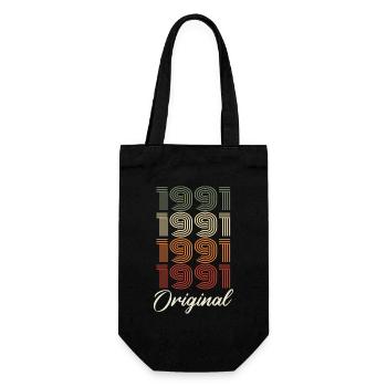 1991 Original Vintage Geburtstagsgeschenk 1991 - Geschenkbeutel für Flaschen - Schwarz - Vorne
