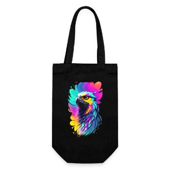 Colorful eagle in splash art style - Gift Bag for Bottles - black - Front