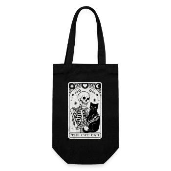 Tarot Katze Papa - Geschenkbeutel für Flaschen - Schwarz - Vorne