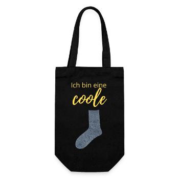 coole Socke - Geschenkbeutel für Flaschen - Schwarz - Vorne