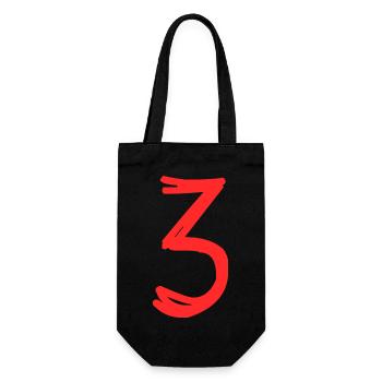 3 JAHRE. 3. JUBILÄUM. GEBURTSTAG 3 JAHRE. DREI - Geschenkbeutel für Flaschen - Schwarz - Vorne