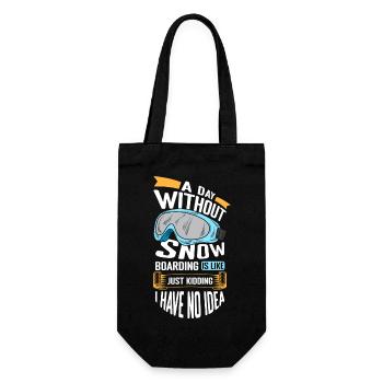 Snowboarder Urlaub Snow Winterurlaub - Geschenkbeutel für Flaschen - Schwarz - Vorne