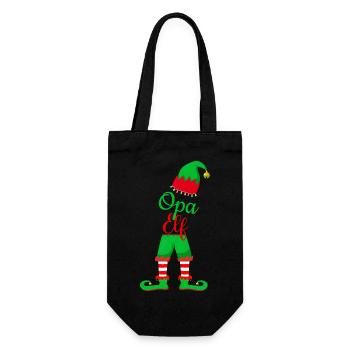 Opa Elf - Geschenkbeutel für Flaschen - Schwarz - Vorne