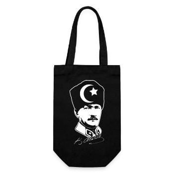Mustafa Kemal Atatürk Awesome Ataturk Portrait - Geschenkbeutel für Flaschen - Schwarz - Vorne