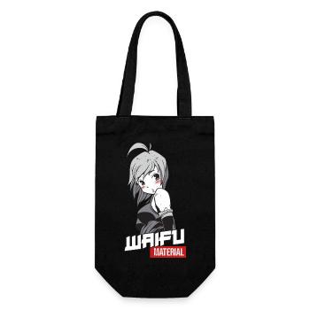 Waifu Material - Anime Manga Wife - Geschenkbeutel für Flaschen - Schwarz - Vorne