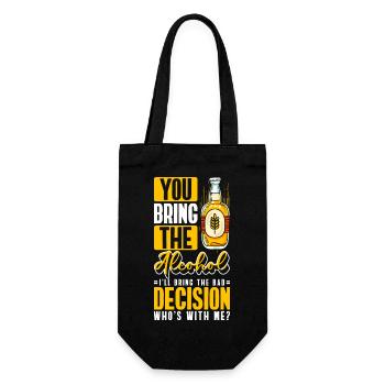 Alcoholic Alcohol Excess Drinker Pub - Gift Bag for Bottles - black - Front